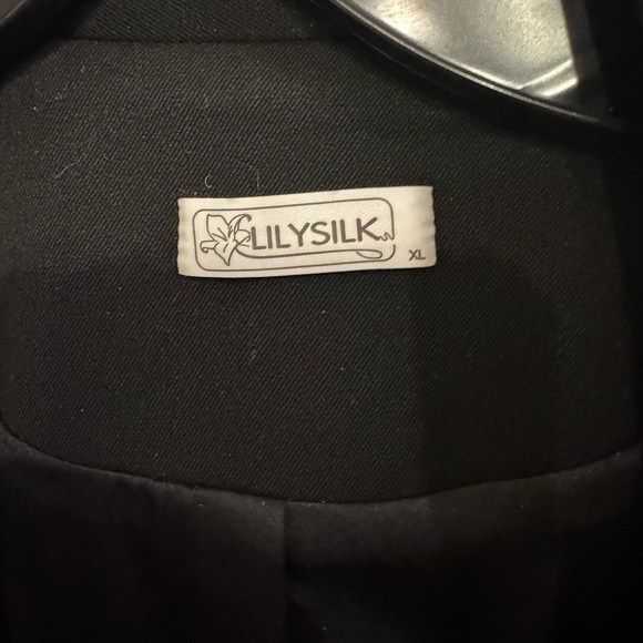 Lily Silk Classic Double Breasted Black Blazer with Gold Buttons - Picture 2 of 8